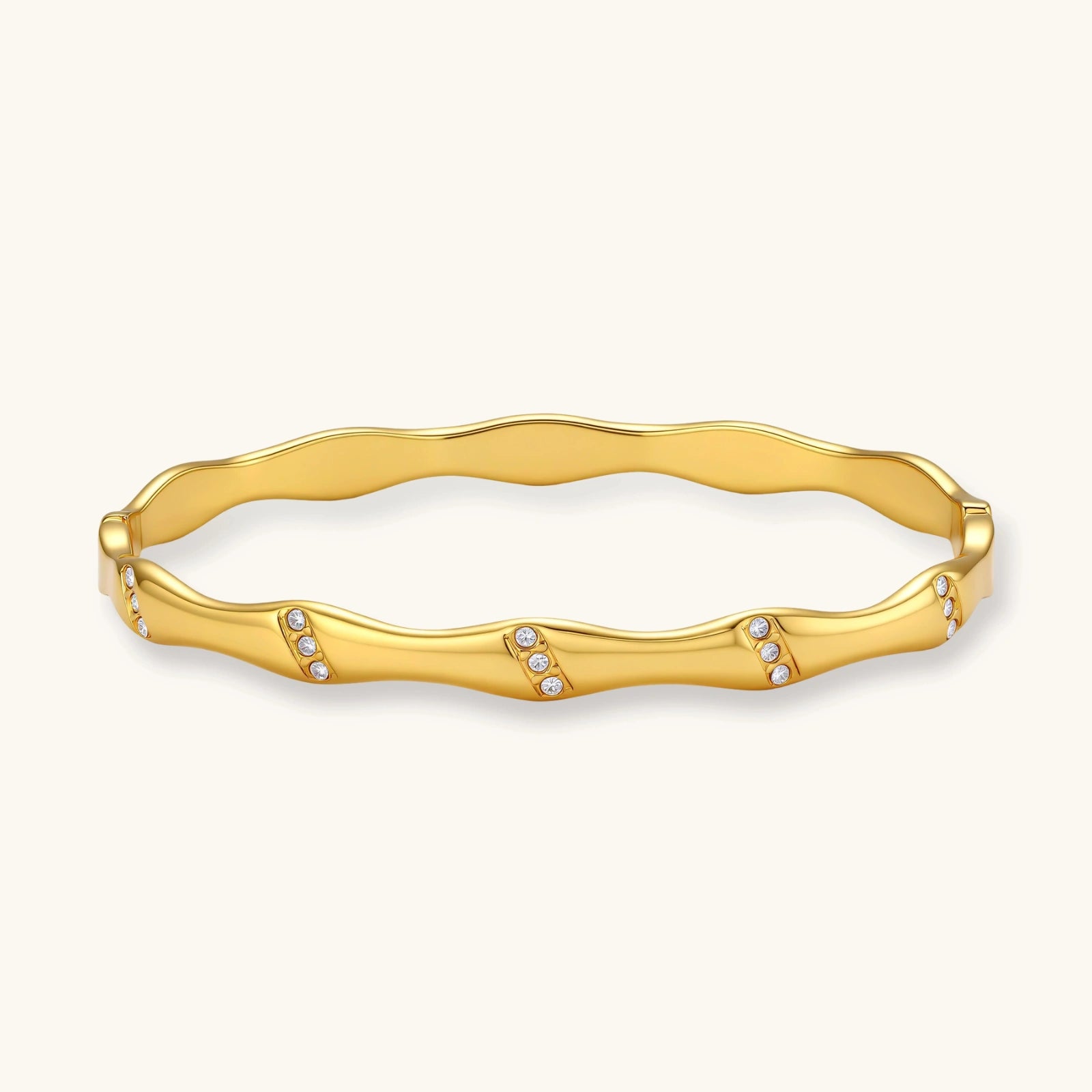 Bamboo Spark Bangle | 18K Gold CZ Bracelet | Shaun's – shaun's jewelry