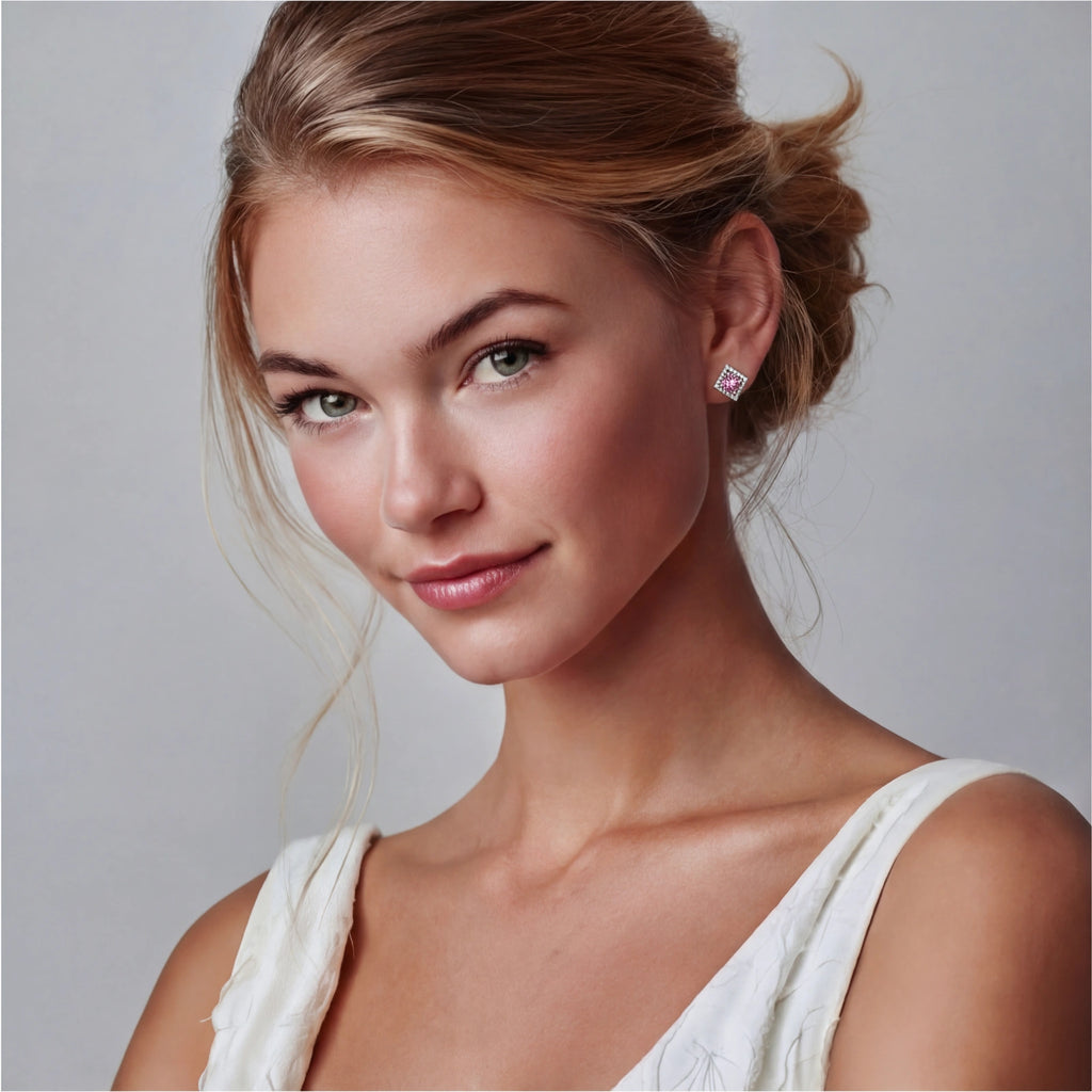Puces d'oreilles Diamant Halo par Shaun's