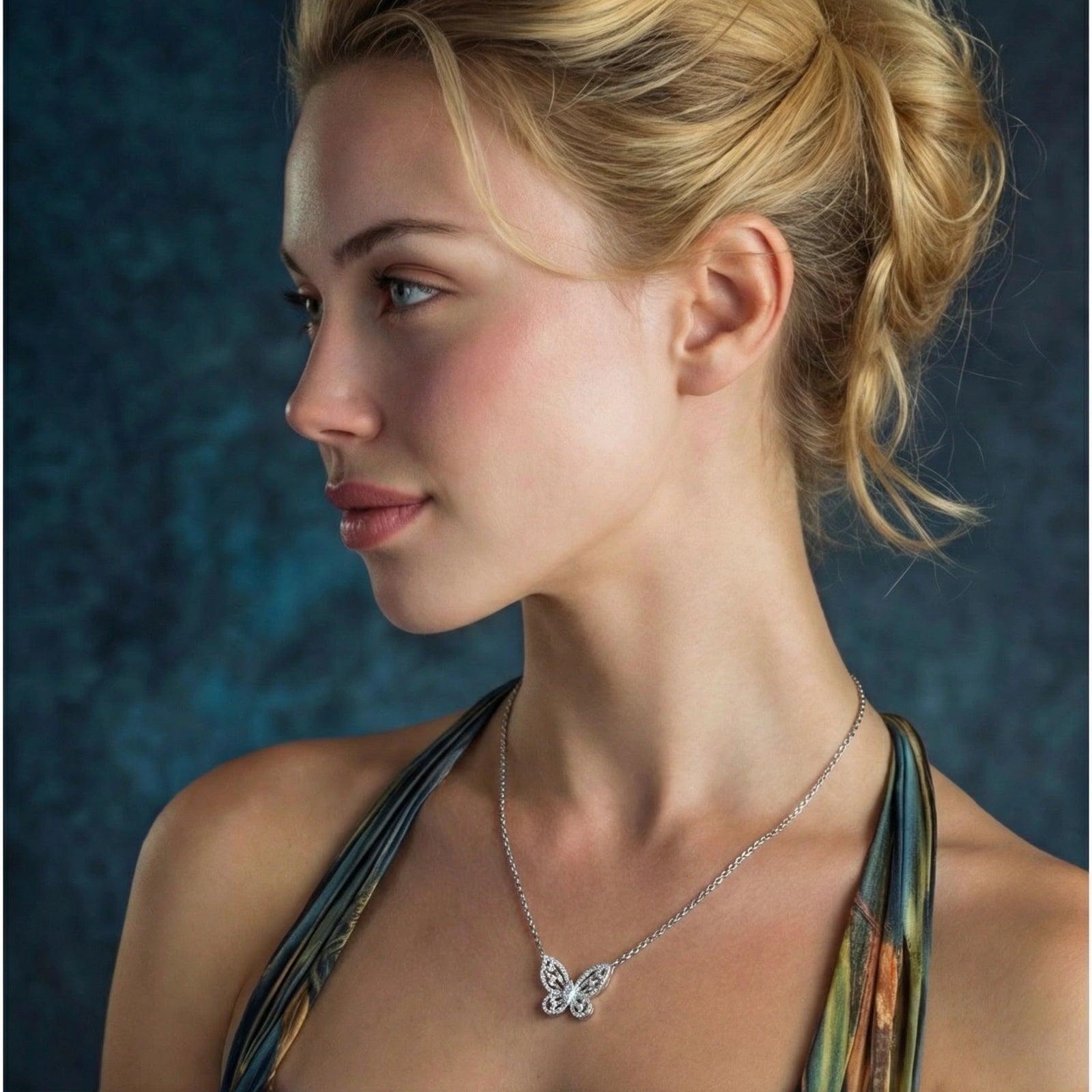 Radiant Butterfly Moissanite Necklace by Shaun's