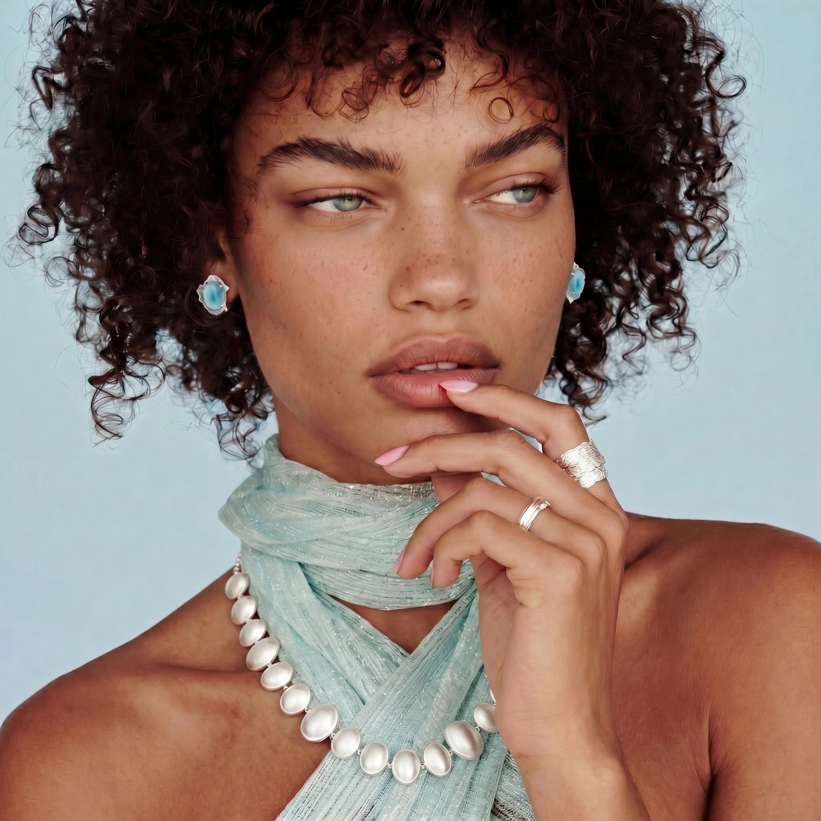 Lunar Pearl Arc Necklace by Shaun's