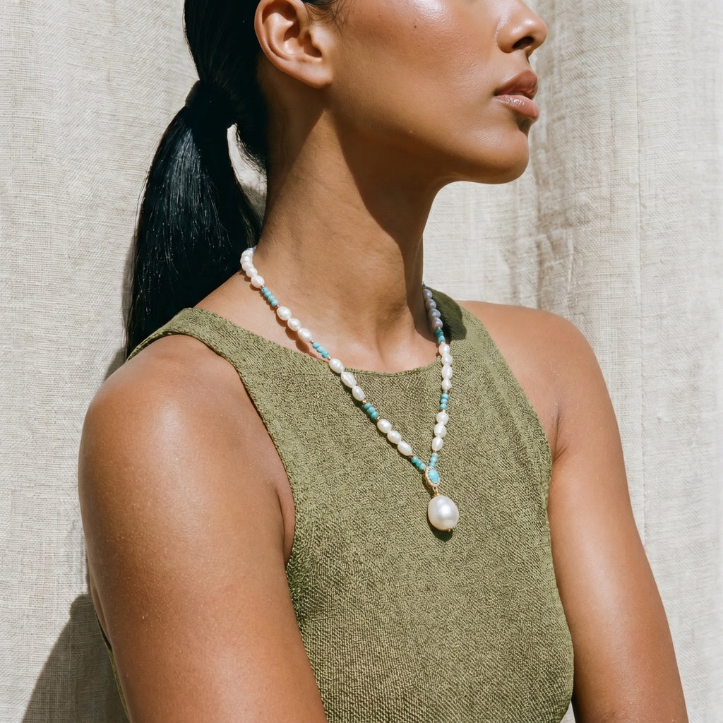 Aqua Bloom Necklace by Shaun's