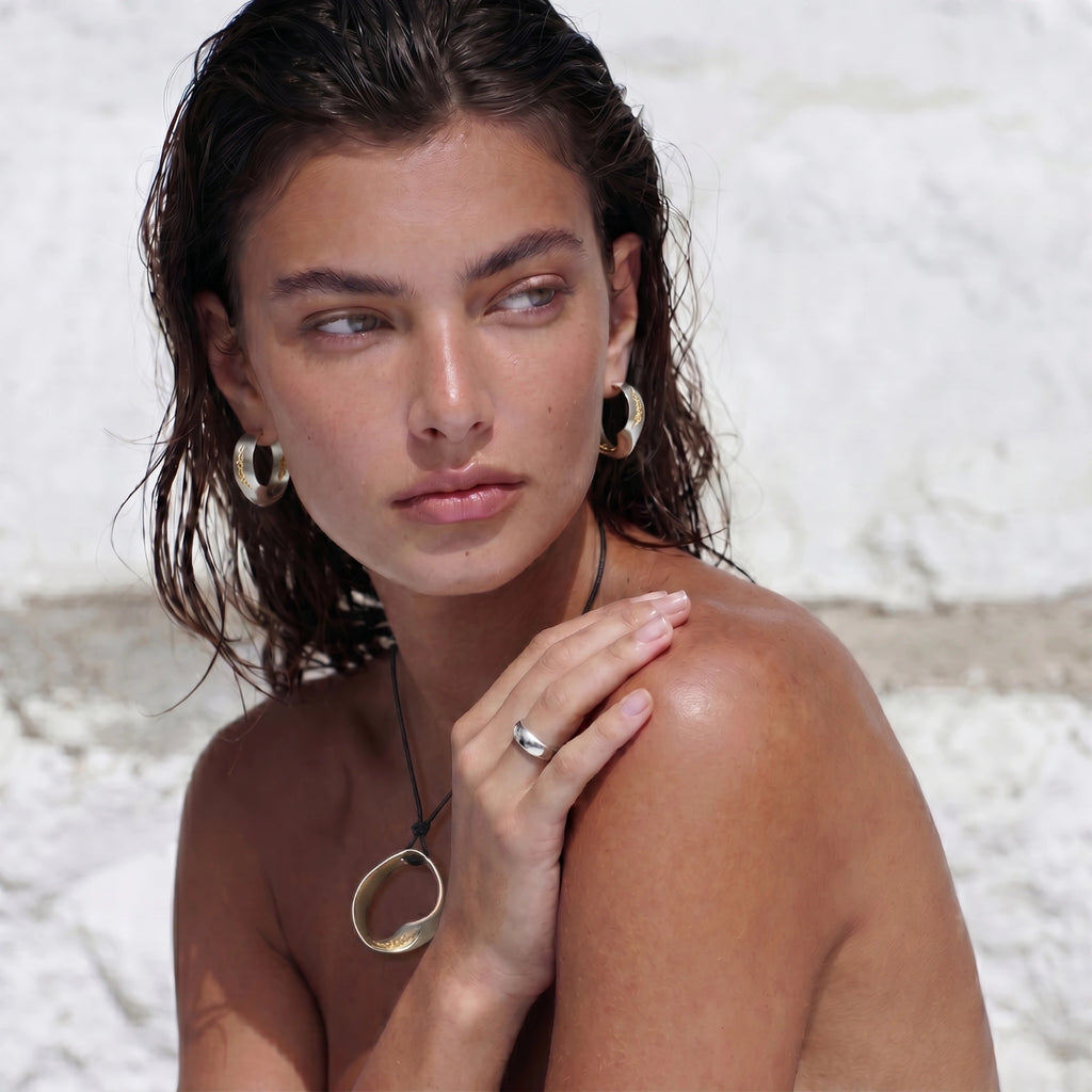 Liquid Gold Hoop Earrings by Shaun's