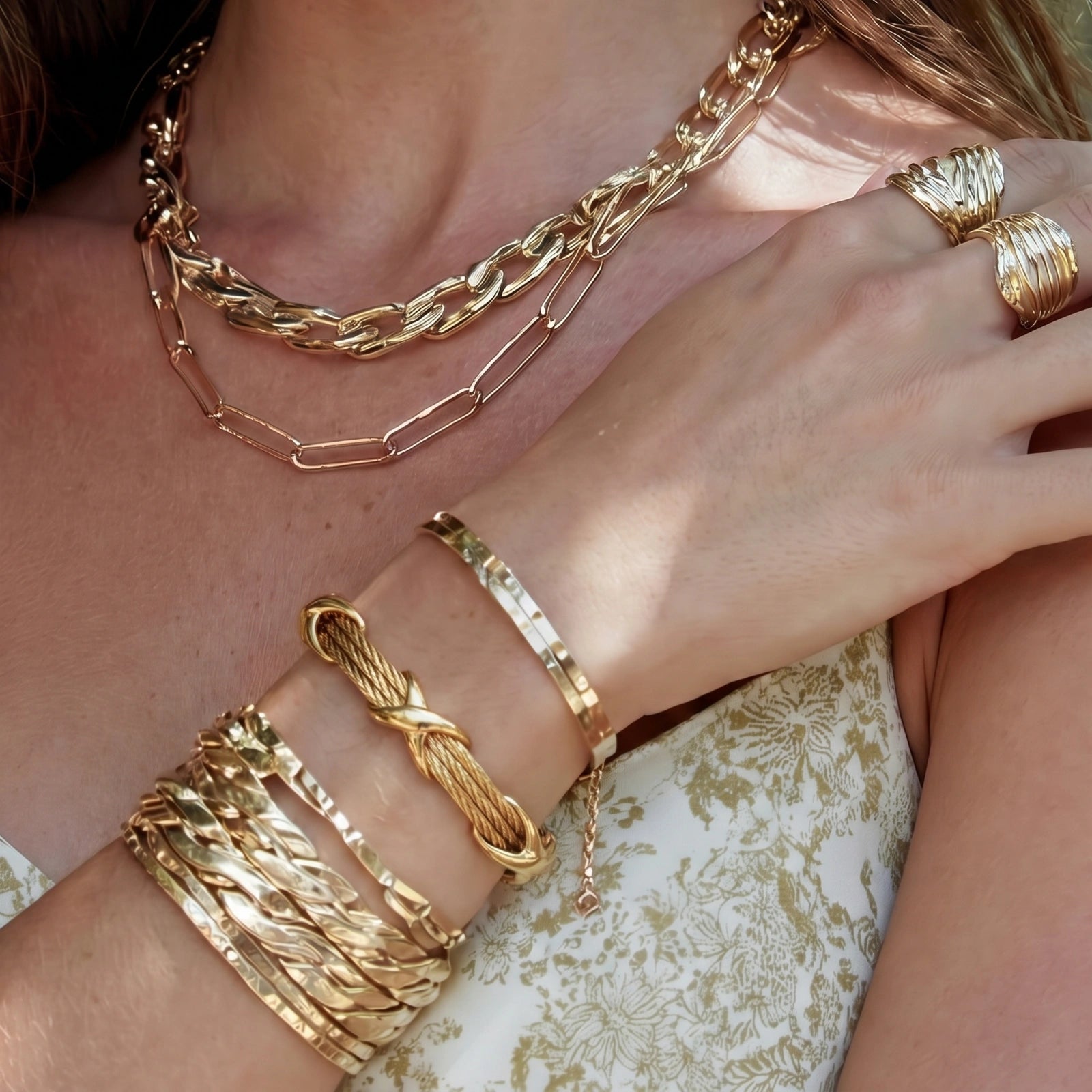 Cross Knot Cable Bracelet by Shaun's