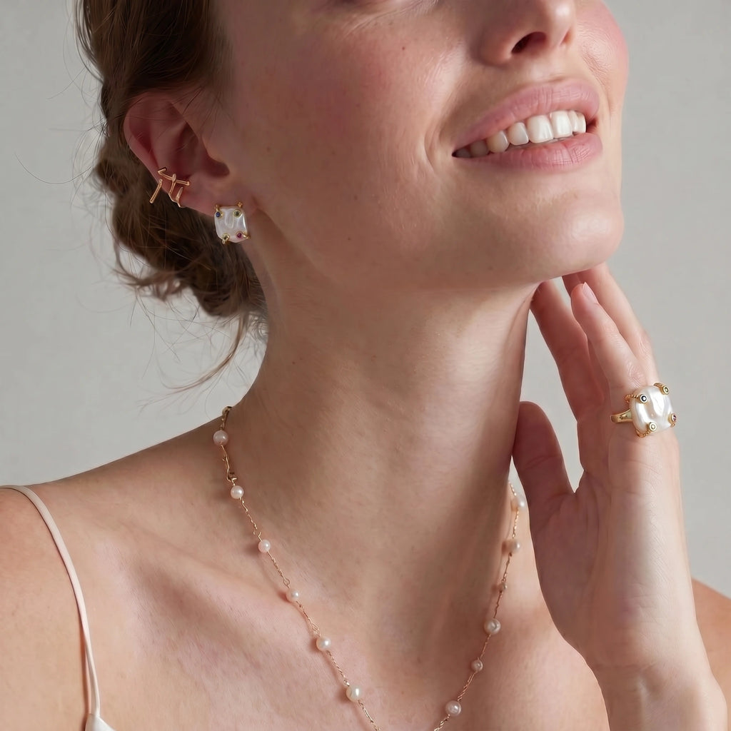 Clous d'oreilles perles baroques